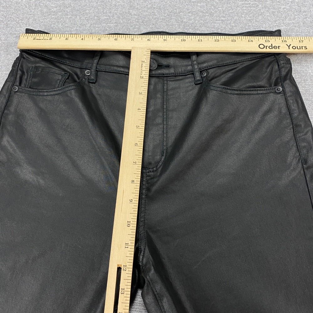 LOFT The Skinny Coated Jeans Black Faux Leather Look Pants Size 30 10 High Rise - Picture 3 of 14